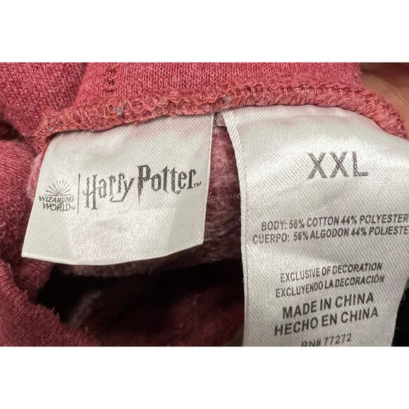HARRY POTTER Hogwarts Up to No Good Heathered Red sweatpants logo plus sz XXL - Picture 5 of 5